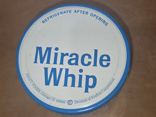 Vintage Food Jar Miracle Whip with Metal Lid Large Holds 6 Cups Extra Large Mouth jar56