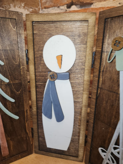 Trio Frame Decor Winter Snowman Skis 10 1/2"  tt72