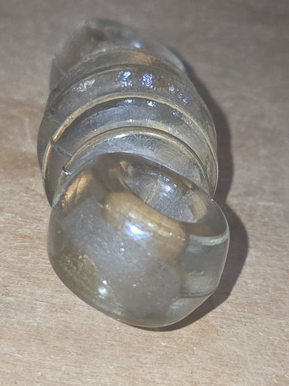 Vintage Radio Strain Wire Insulator Clear Glass  3 1/2" vi03
