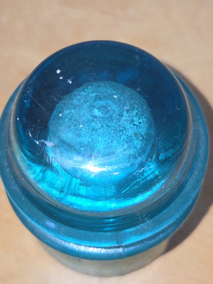 Vintage Insulator Hemingray #16 Teal Glass h616d DAMAGED NUBS