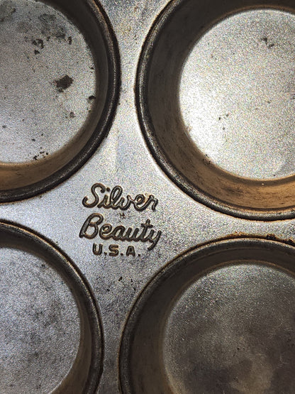 Vintage Silver Beauty Ekcoloy T124-9 9 Cup Muffin Tin kit91