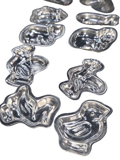 Vintage Animal Mold Chocolate Butter Candy Set of 13 Cat Fish Horse Bunny Frog Sheep Chicken Pelican vm56