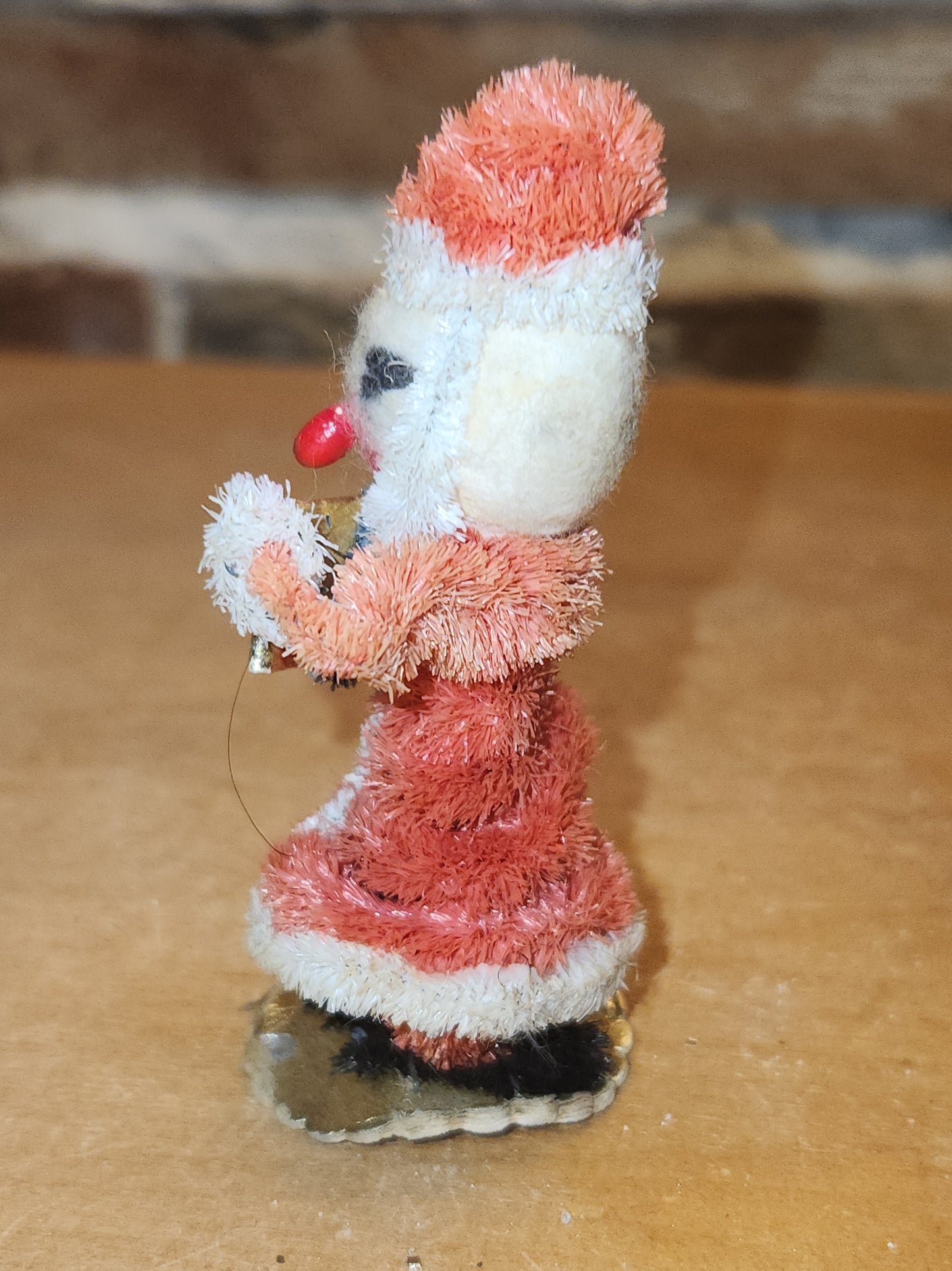 Vintage Spun Cotton Chinelle Santa Ornament Japan sc78