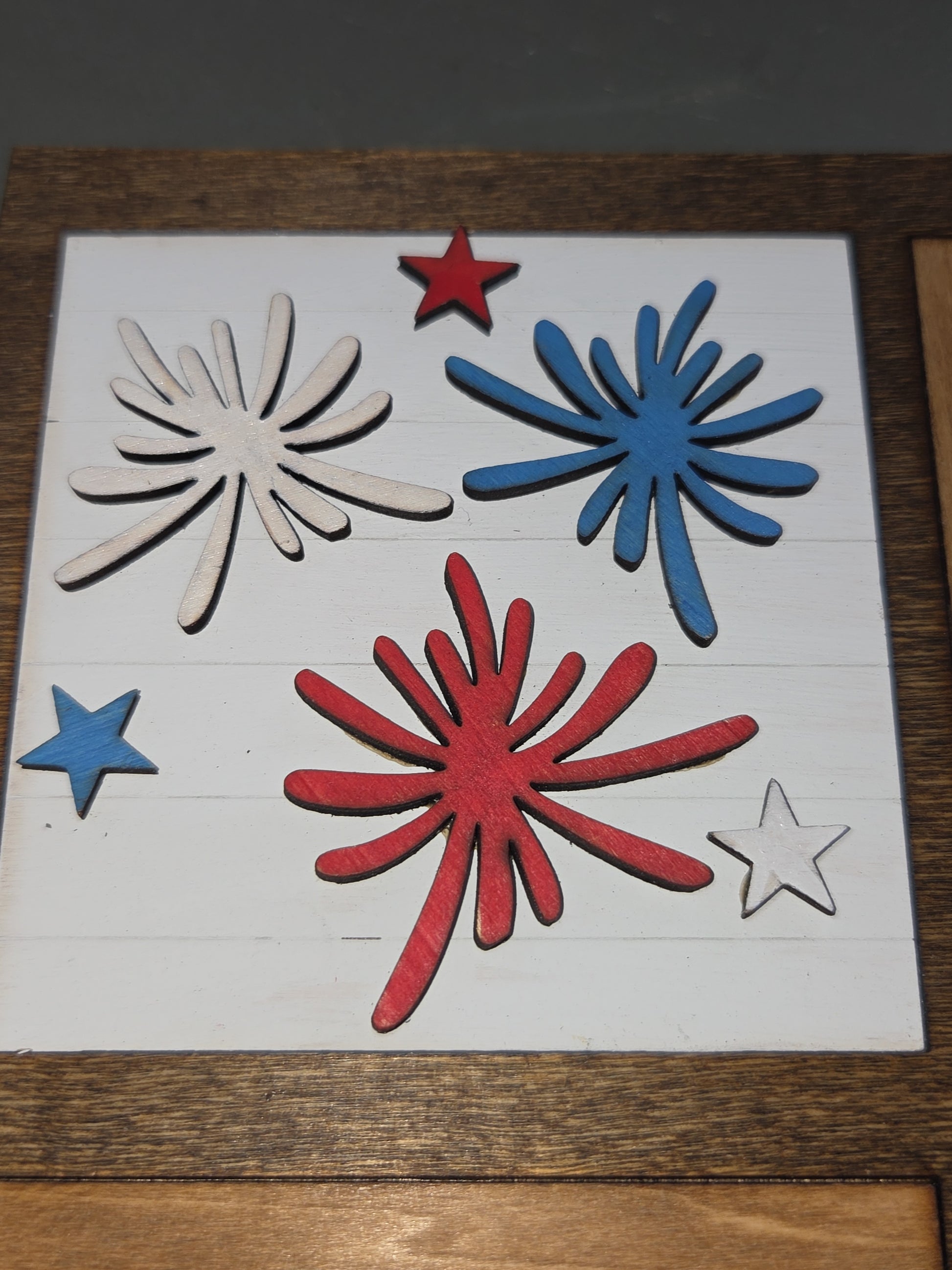 Patriotic Memorial Day Independence Day 4th of July Insert Kit for Interchangeable Frame Can Fit Arch, Rectangle, or Square Frame FRAMES SOLD SEPARATELY