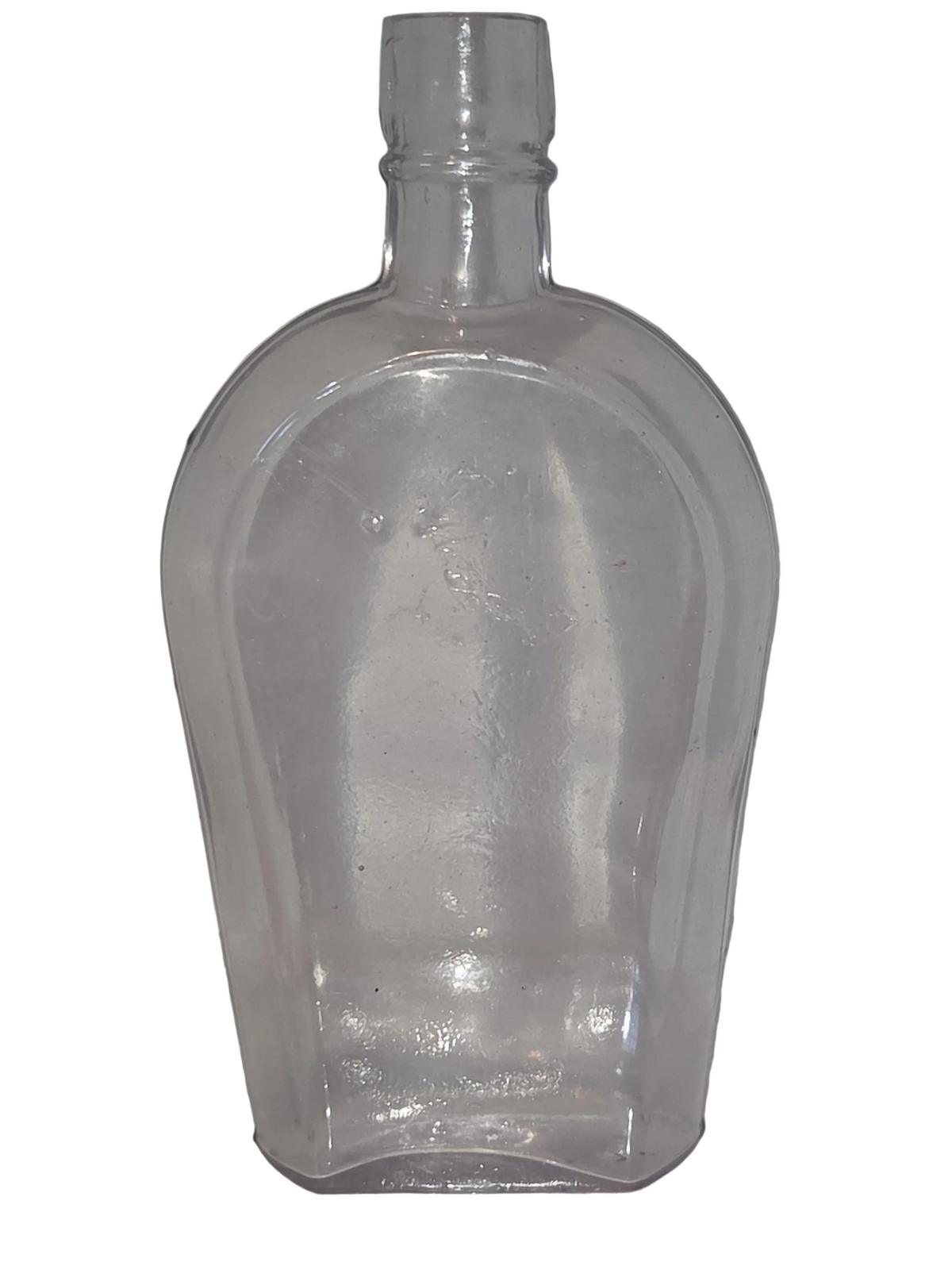 Vintage Liquor Bottle Light Amethyst Coffin Shaped Whiskey Flask
