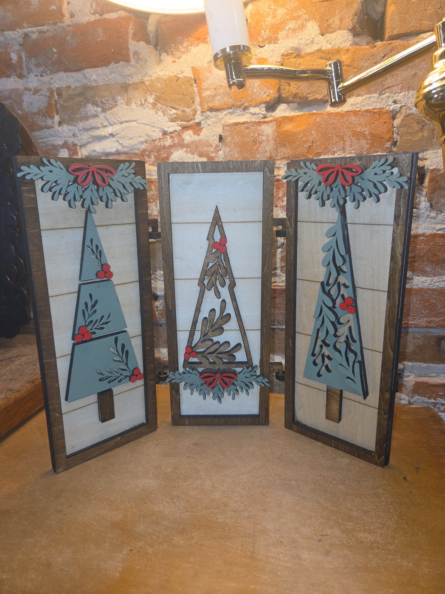 Trio Frame Decor Christmas Trees 10 1/2" tt74