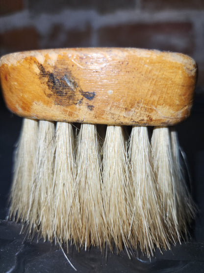 Vintage Wooden Shoe Polish Brush OXCO Walker 100% Sterilized Blond Horsehair Bristles