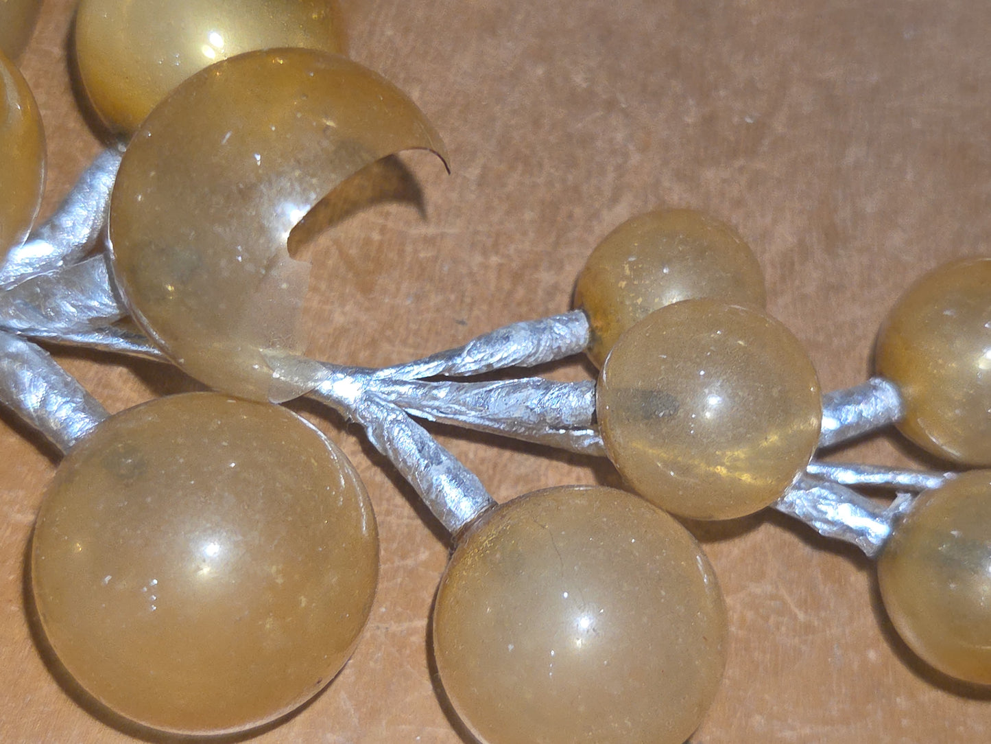 Vintage Mercury Glass Grape Clusters Picks Set of 4 mg122