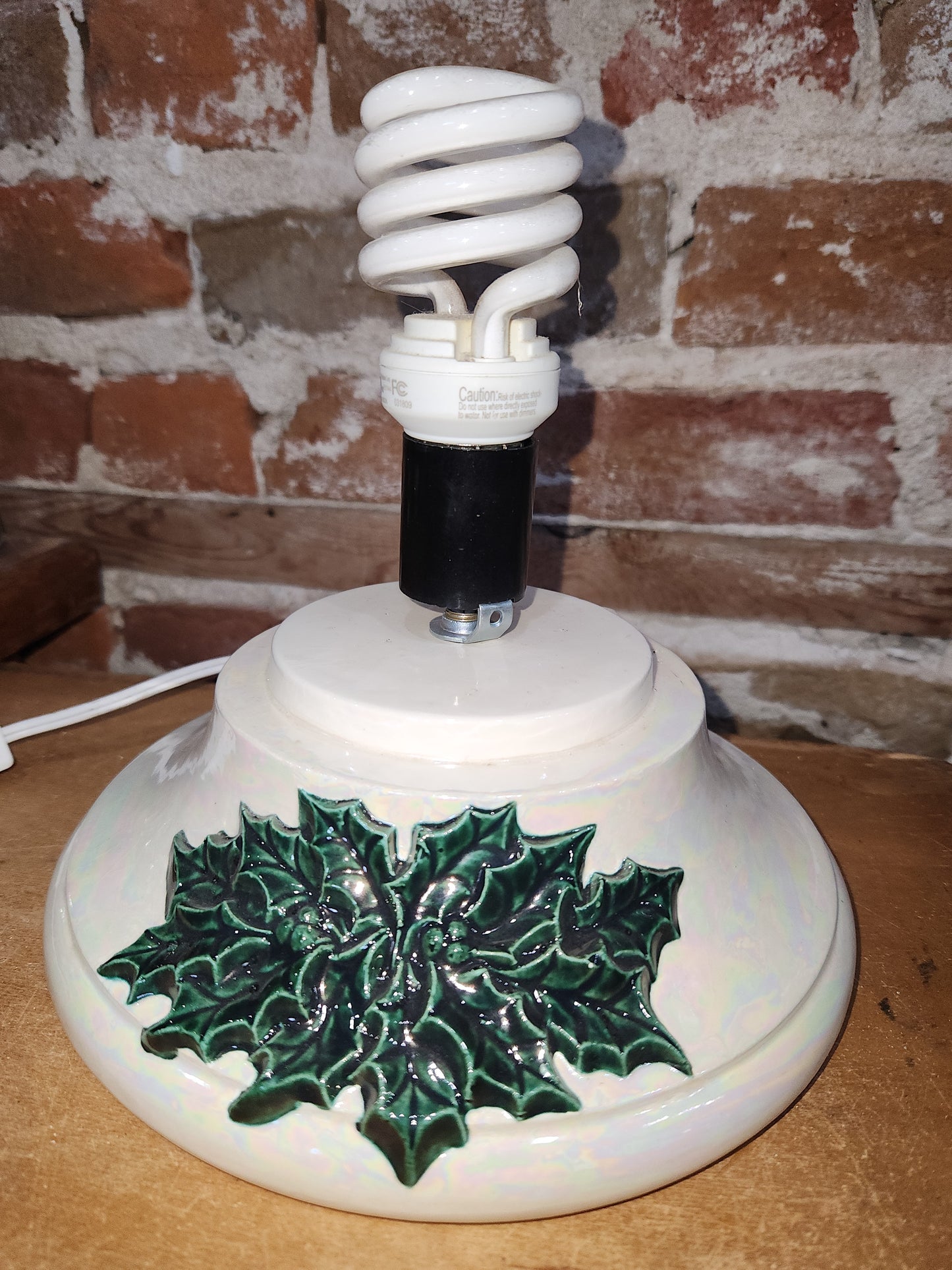 Vintage Ceramic Christmas Tree Base 1970s Iridescent Pearl NOTE: Base only