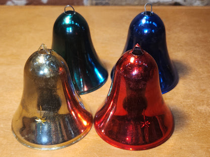 Vintage Hard Plastic Bells Set of 4 AS IS