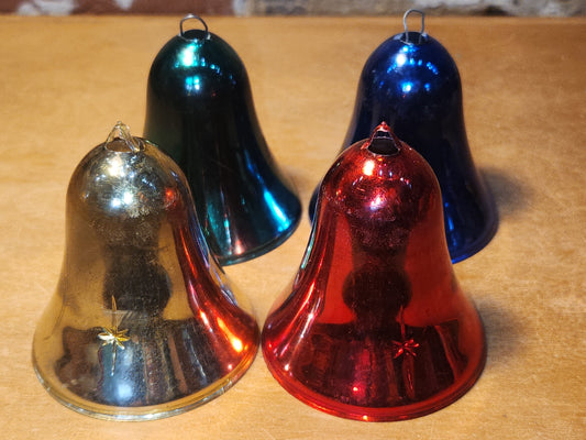 Vintage Hard Plastic Bells Set of 4 AS IS