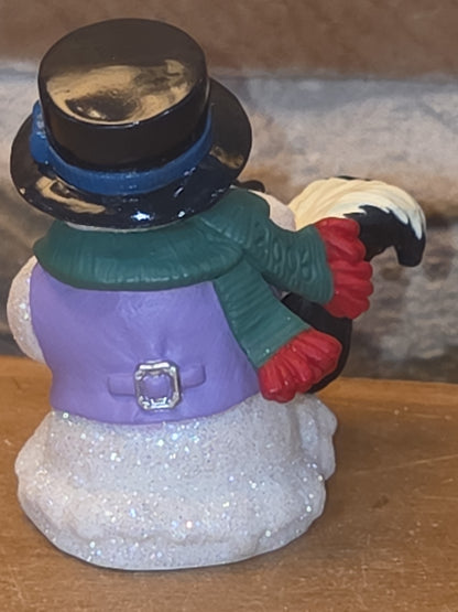Vintage Hallmark Keepsake Ornament Skunk and Snowman #9 of the Snow Buddies Series 2006