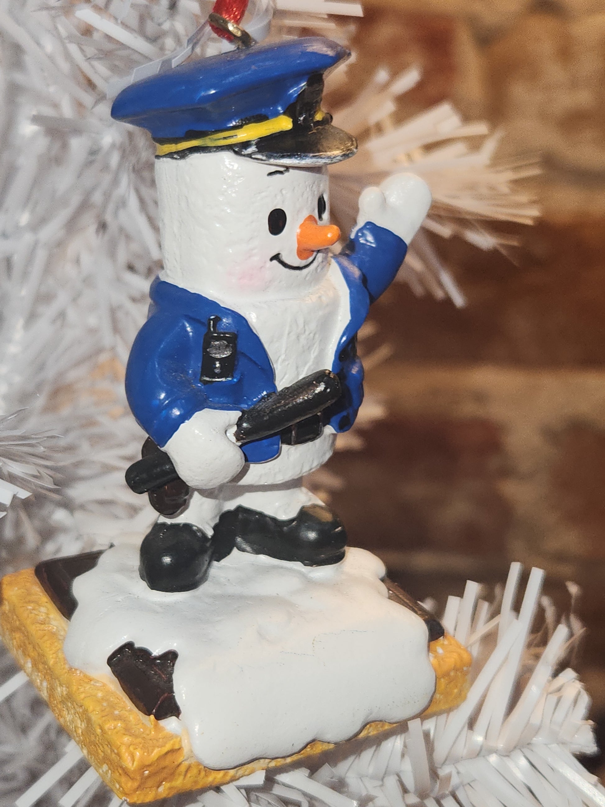 S'Mores Marshmallow Police Officer Ornament mo4