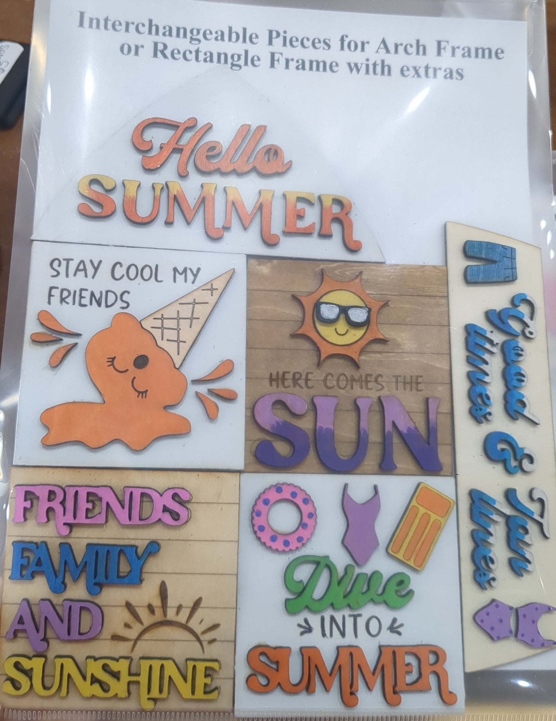 Summer June Insert Kit for Interchangeable Frame Can Fit Arch, Rectangle, or Square Frame FRAMES SOLD SEPARATELY