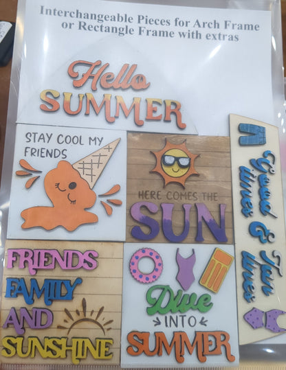 Summer June Insert Kit for Interchangeable Frame Can Fit Arch, Rectangle, or Square Frame FRAMES SOLD SEPARATELY