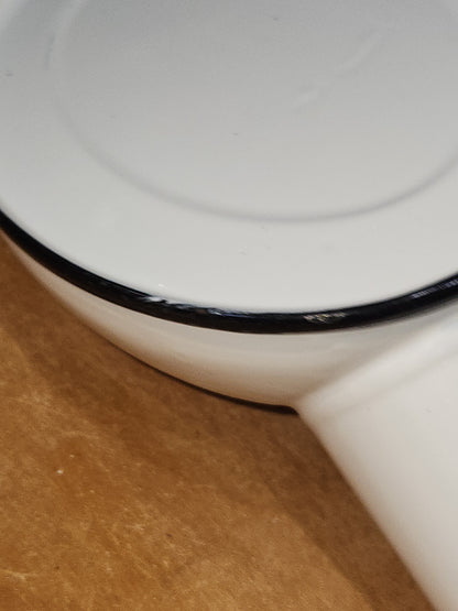 Vintage Enamelware Male Urinal White and Black ew012