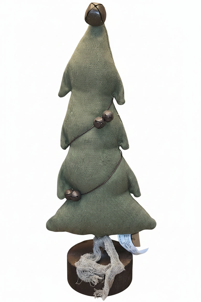 Fabric Christmas Tree with Bells Rustic rt8