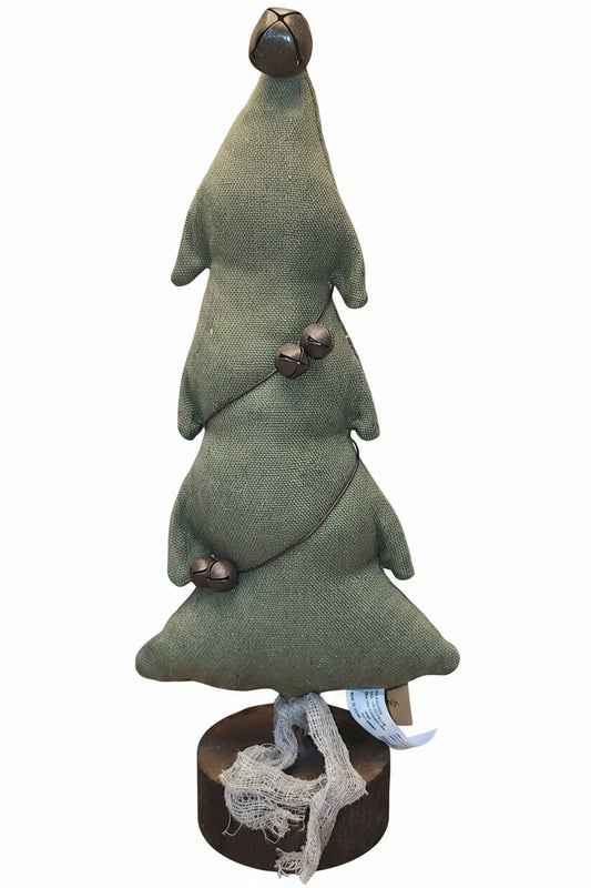 Fabric Christmas Tree with Bells Rustic rt8