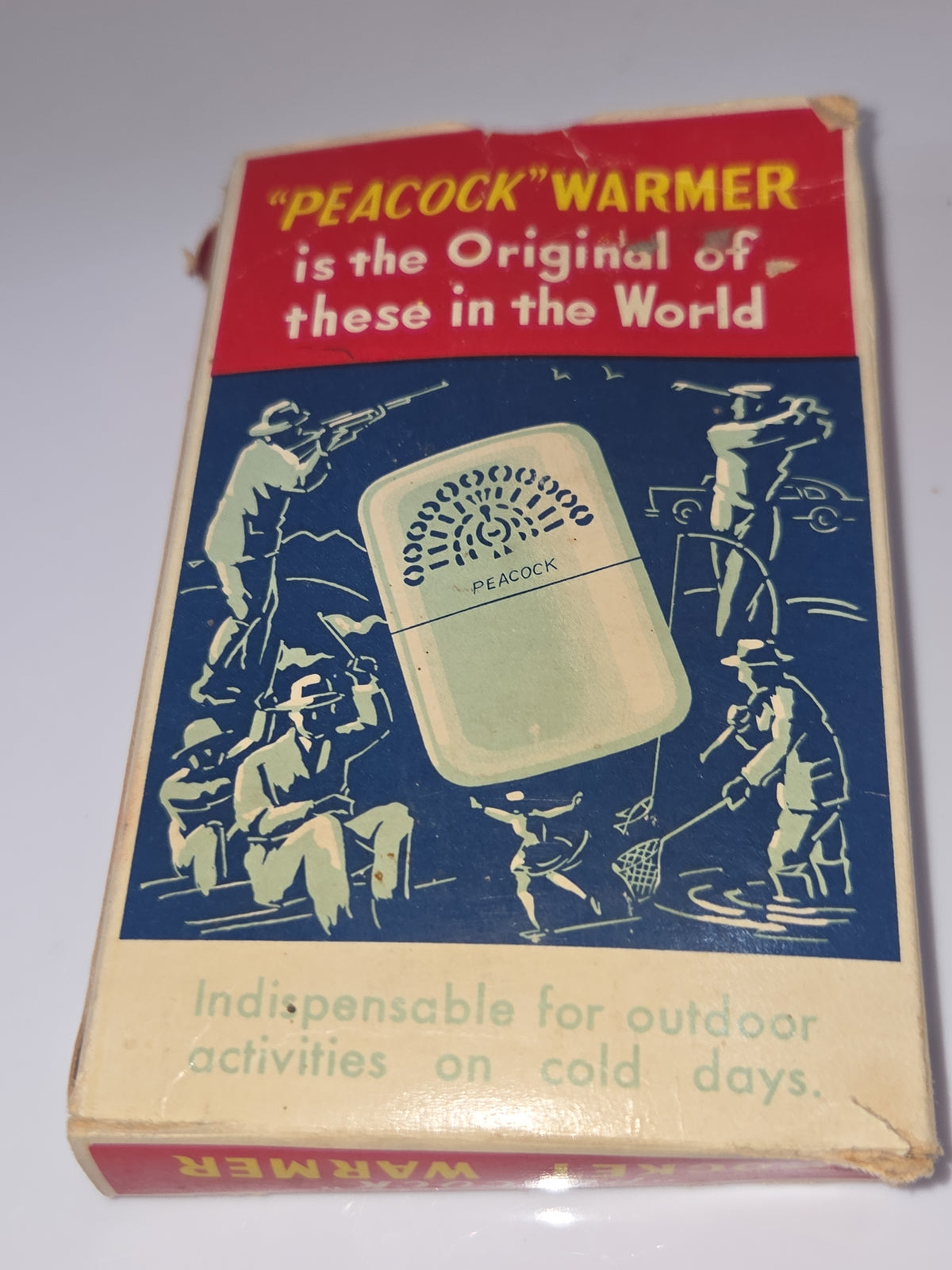 Vintage Peacock Chrome Plated Pocket Hand Warmer Original Box Bag Instructions vhw2
