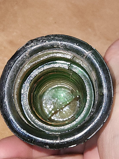 Vintage Insulator 102 Star Pony 7up Green Glass Bubbles DAMAGED si8