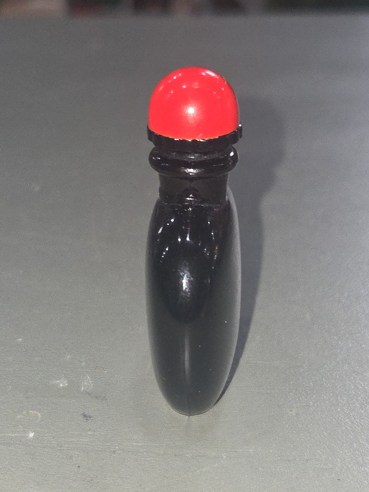 Vintage Miniature Perfume Bottle Joy~Jean Patou France Black Glass 2" EMPTY vpb6