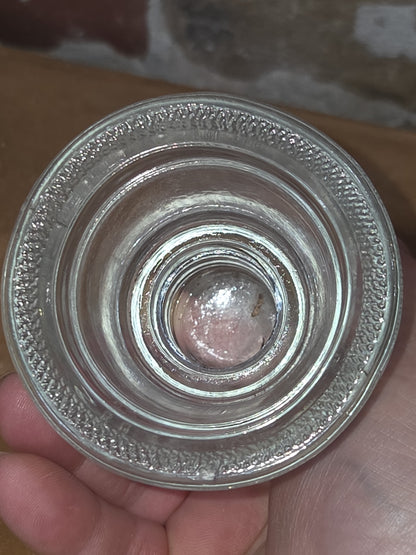Vintage Insulator Hemingray #16 Clear Glass Cotton Blue Route h616