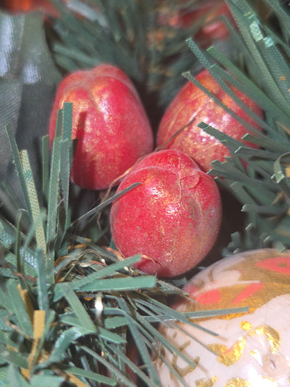 Vintage Christmas Candle Ring Centerpiece Gift Ornament Berries