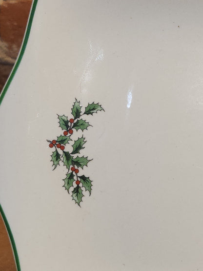 Spode 12" Dessert Tray Mince Pie Plate Christmas Tree Pattern 2008 Made in China sp01