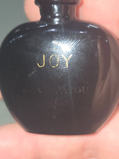 Vintage Miniature Perfume Bottle Joy~Jean Patou France Black Glass 2" EMPTY vpb6