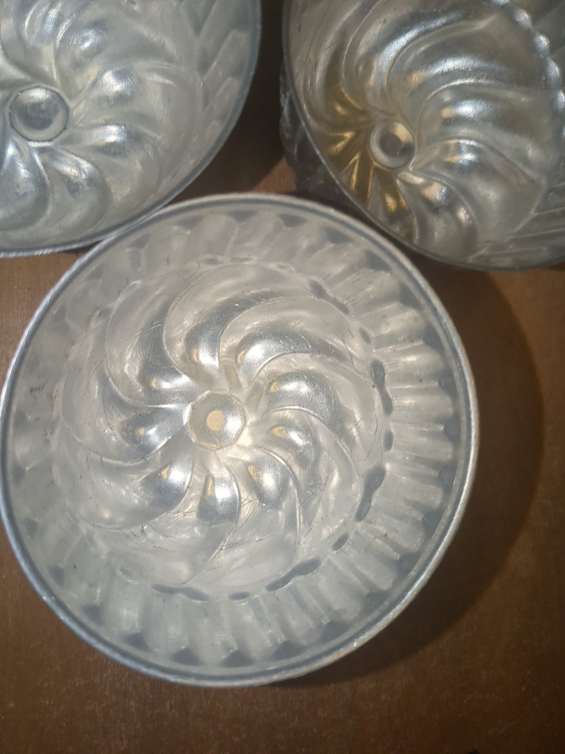 Vintage Aluminum Molds Jello Cake Tart Bundt 3" Diameter alu07