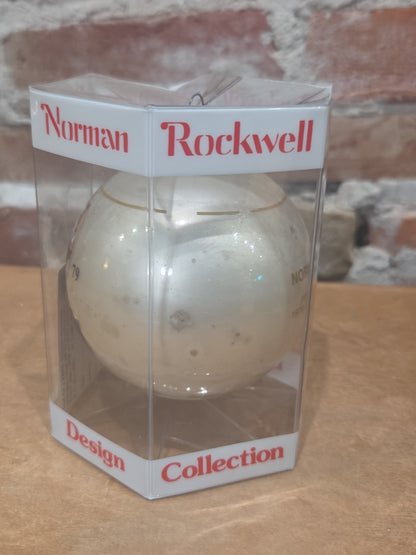 Vintage Norman Rockwell Glass Santa Christmas Ornament Saturday Evening Post Dave Grossman 5th Limited Edition 1978