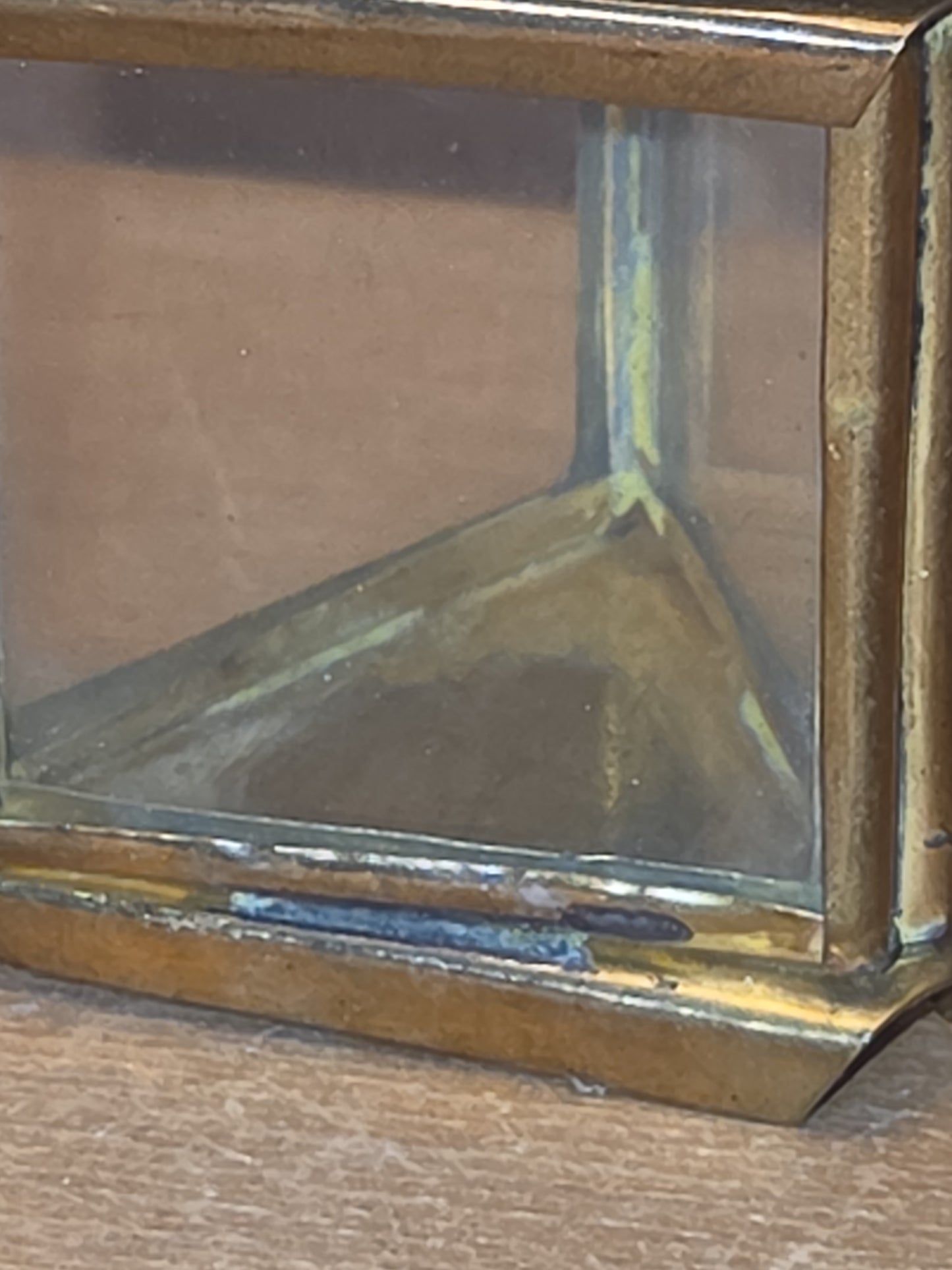 Vintage Brass and Glass Lantern Ornament bb81