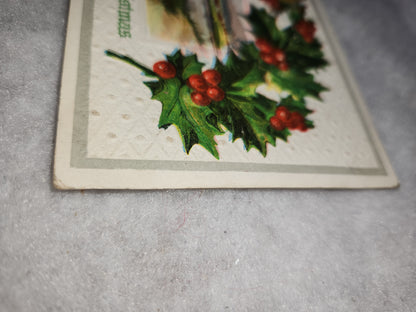 Antique Vintage Embossed Postcard A Merry Christmas postmarked 1911