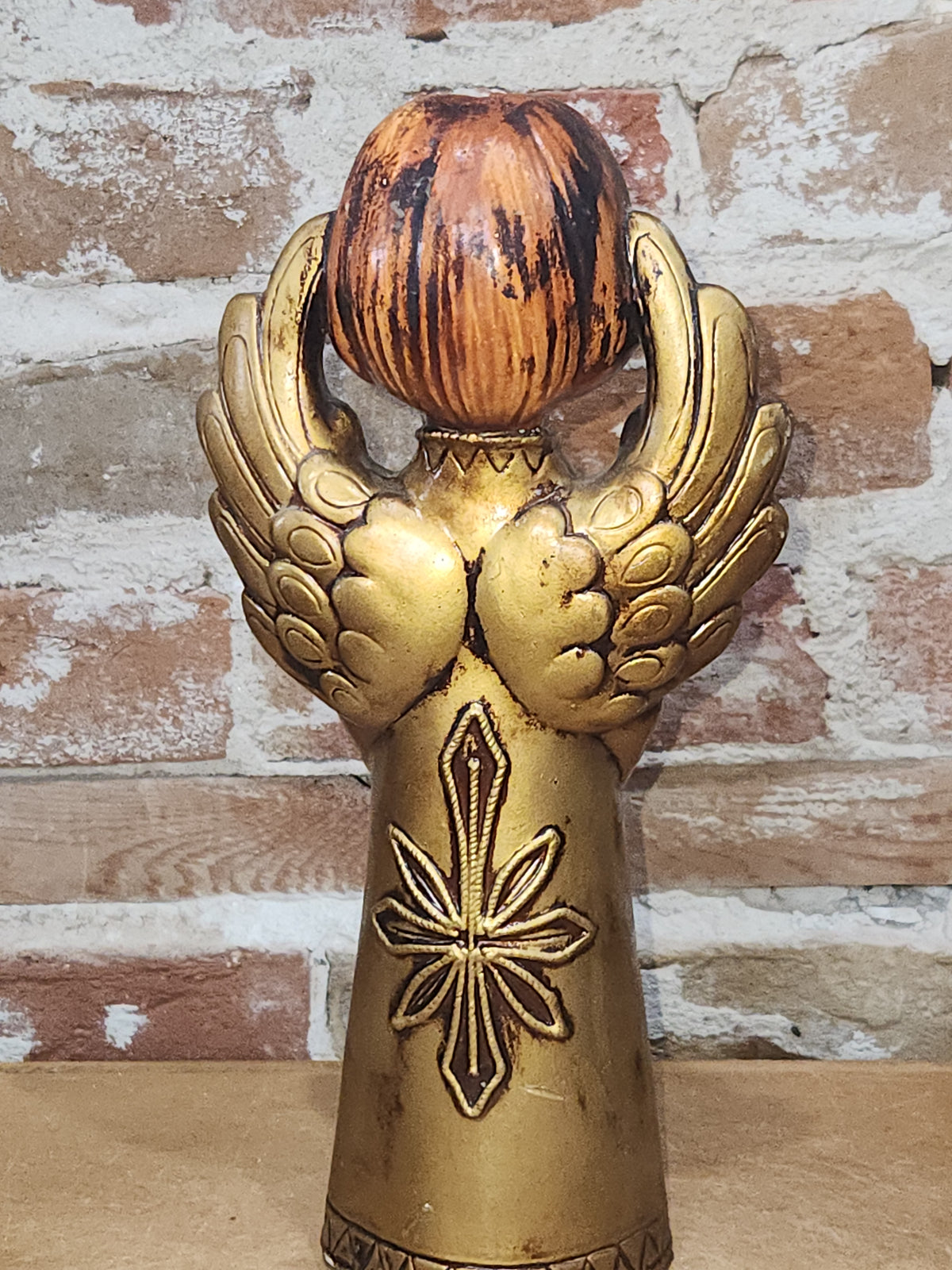 Vintage Big Eyed Angel Molded or Paper Mache 10 3/4" ag7