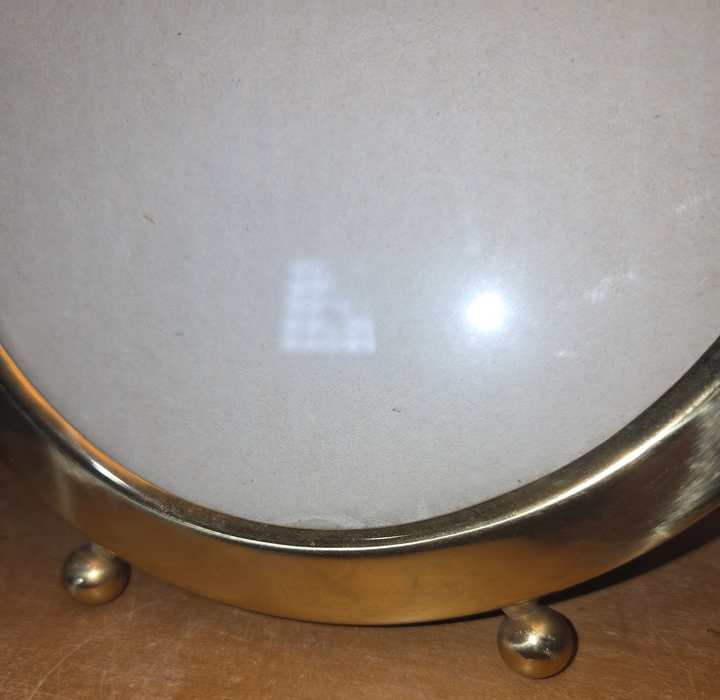 Vintage Brass Footed Oval Photo Frame