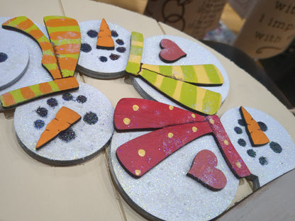 Snowman Winter Insert for Interchangeable Pot Spilling Door Sign *Sign Sold Seperately*