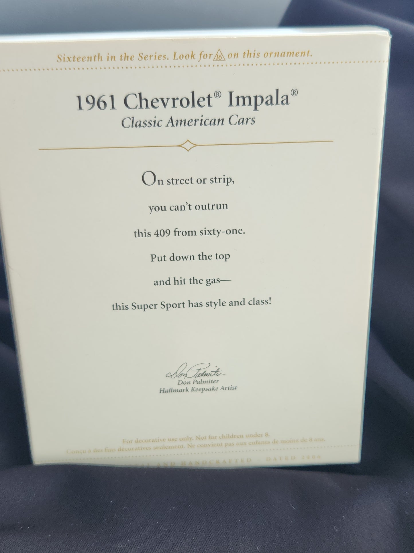 Vintage Hallmark Keepsake Ornament 1961 Chevrolet Impala GM Convertible Die Cast Metal 2006