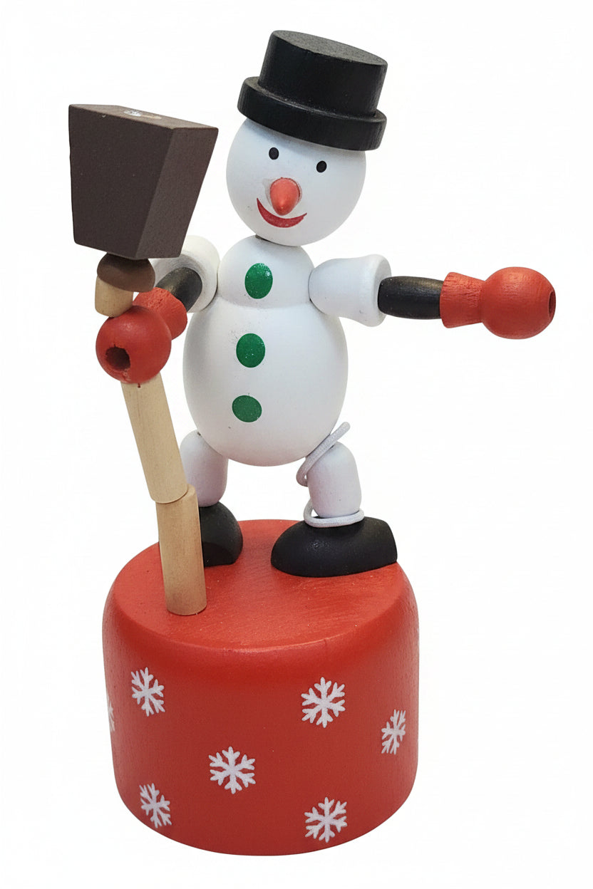 Snowman Wooden Push puppet pp4