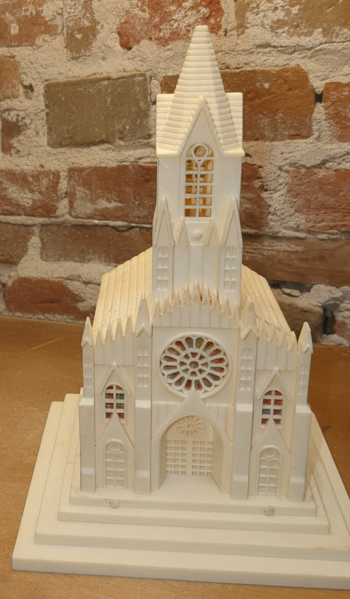 Vintage Raylite Church AS IS No Music Lighted Bulb Added Not Original