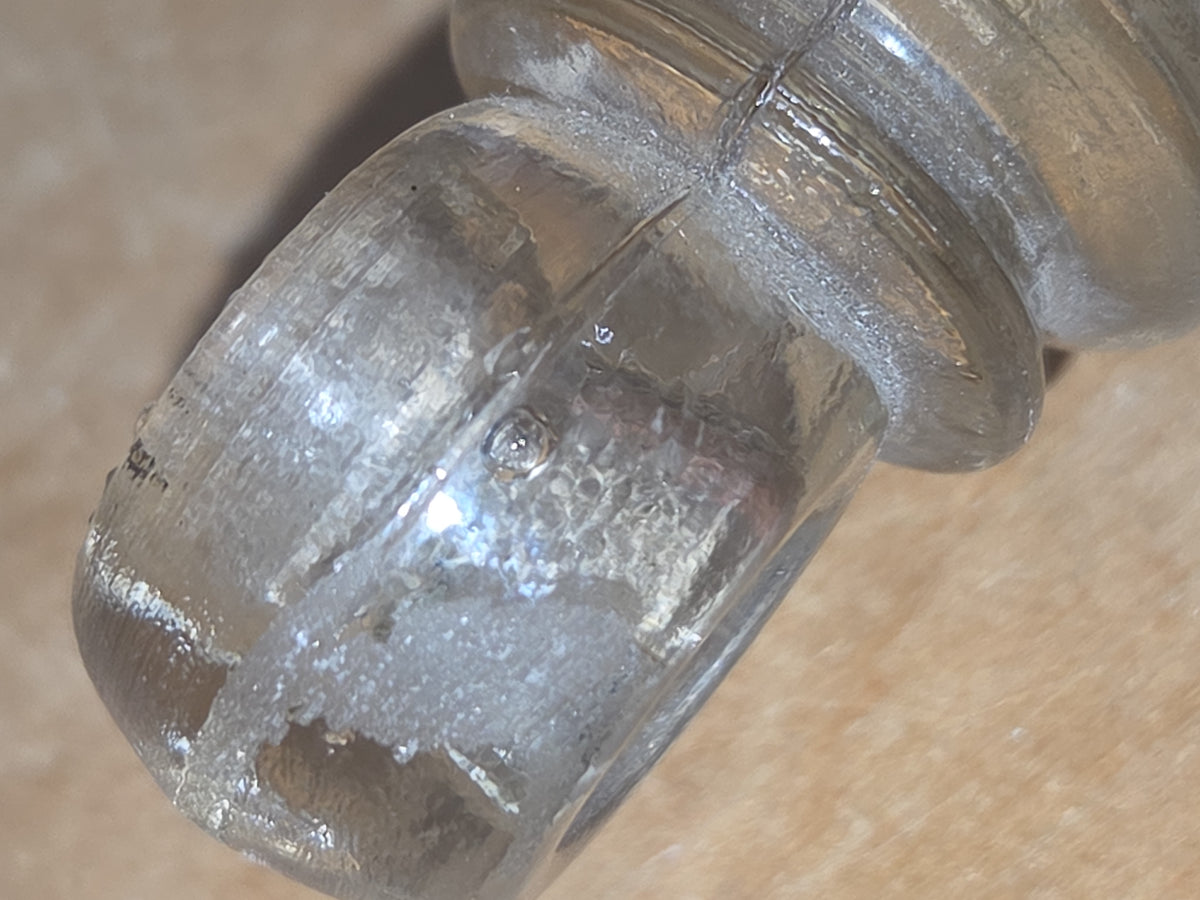 Vintage Radio Strain Wire Insulator Clear Glass  3 1/2" vi03