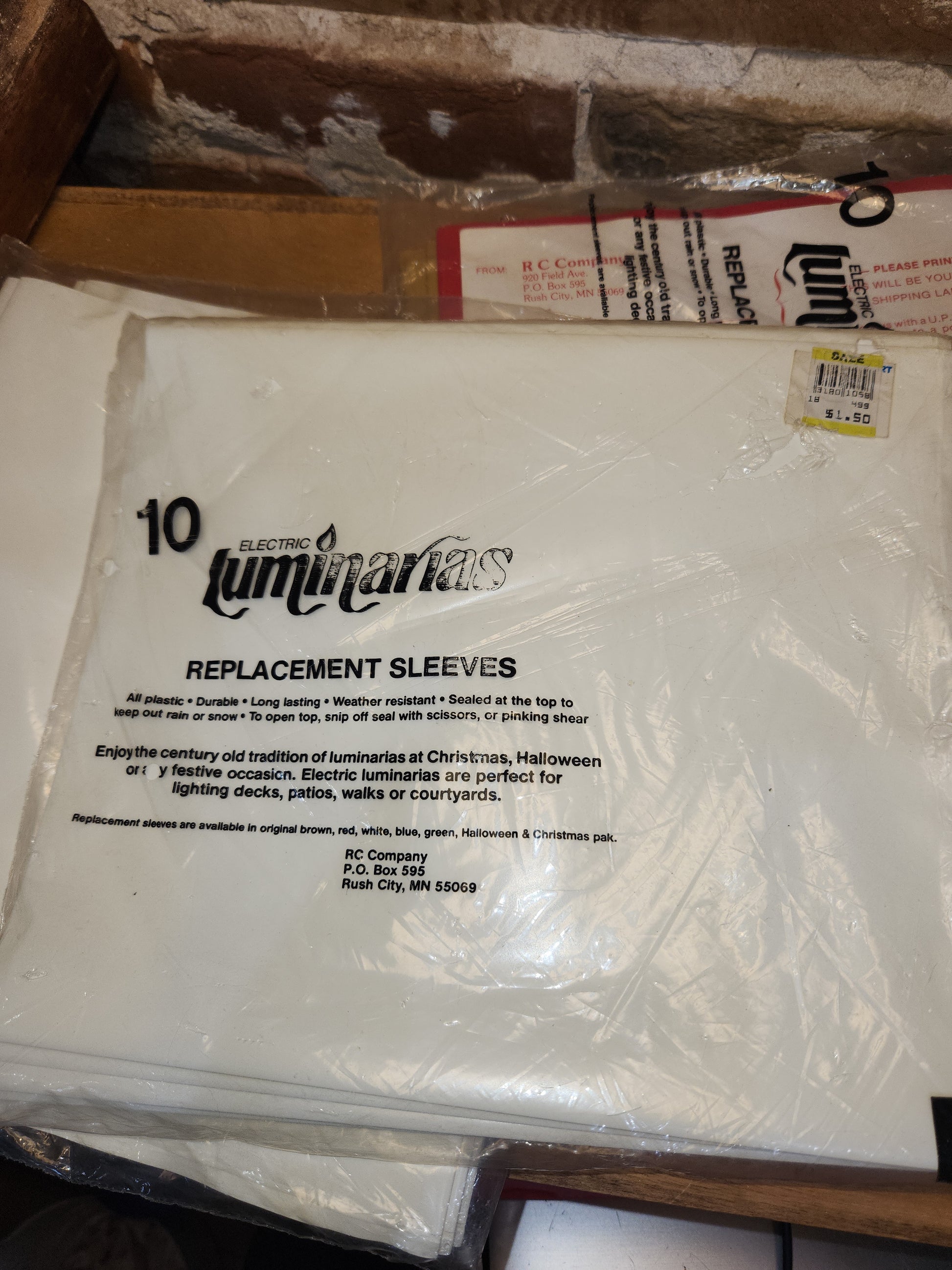 Vintage Luminaries Replacement Sleeves for Electric Outdoor Luminaria Feative-Lites R C Company set of 3