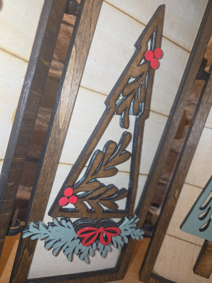 Trio Frame Decor Christmas Trees 10 1/2" tt74