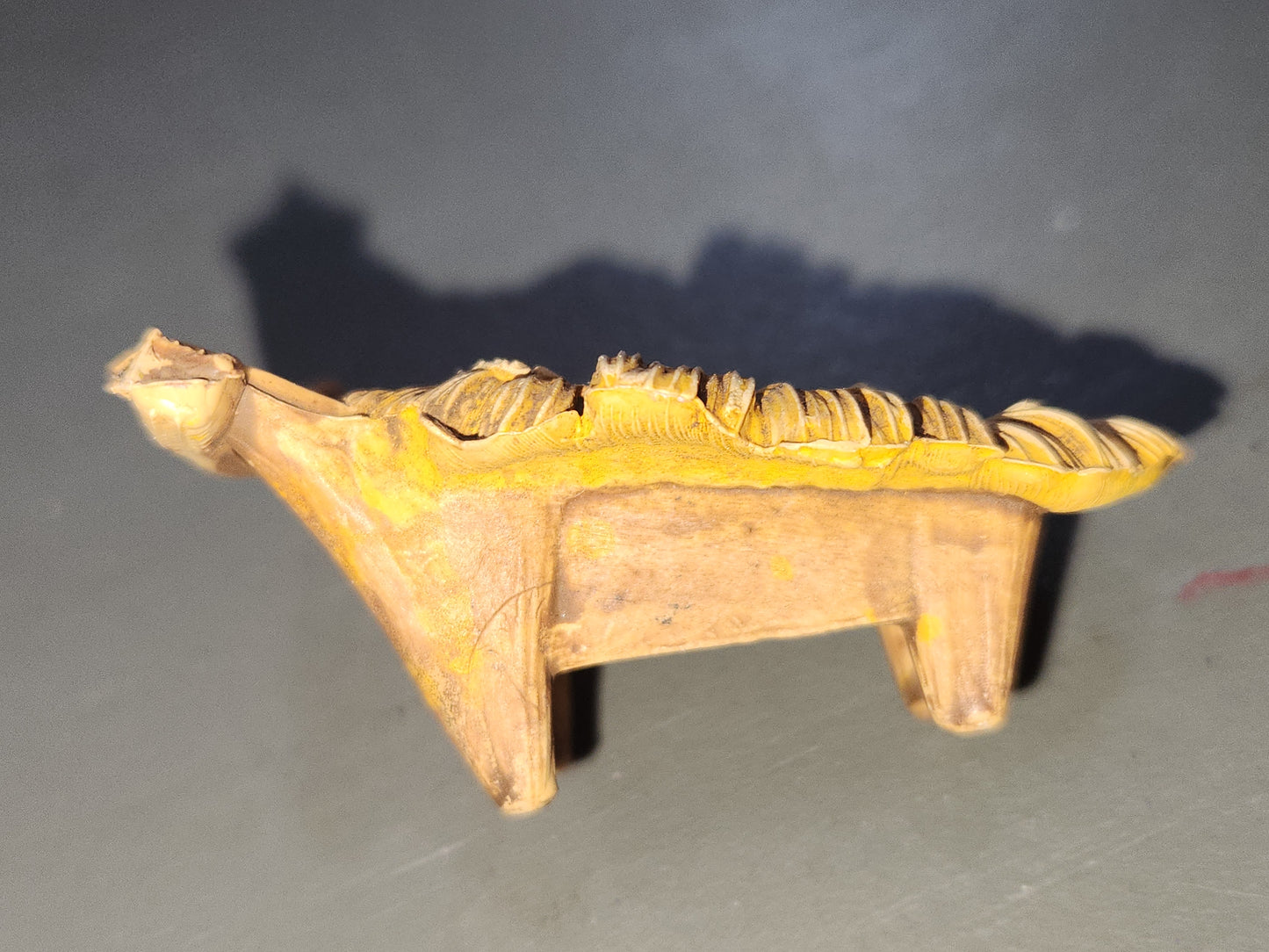 Vintage Fontanini Depose Kneeling Mary Nativity Figure 3 1/4" Includes Manger Italy Roman fn77