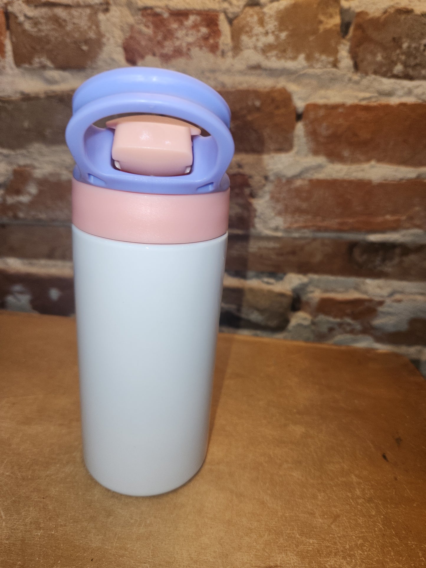Custom Order Kid's 12 oz Tumbler with Pink and Lavender Flip Top Lid