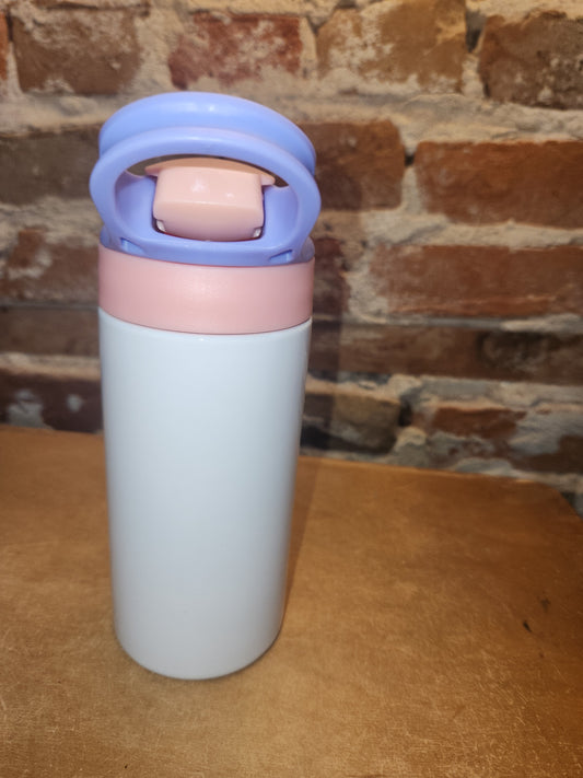 Custom Order Kid's 12 oz Tumbler with Pink and Lavender Flip Top Lid