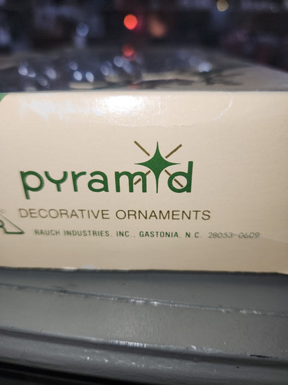 Vintage Pyramid Rauch Silver 2" ornaments AS IS bo69