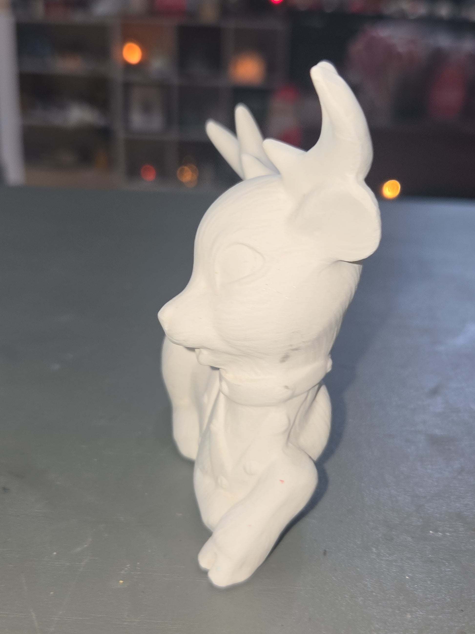 Unpainted Ceramic Softy Reindeer DIY Ready to Paint Set of Seven 4" to 5" tall