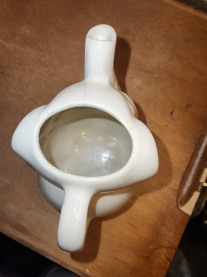 Vintage Shawnee Pottery Creamer Elephant with Trunk Up HAIRLINE CRACK po3