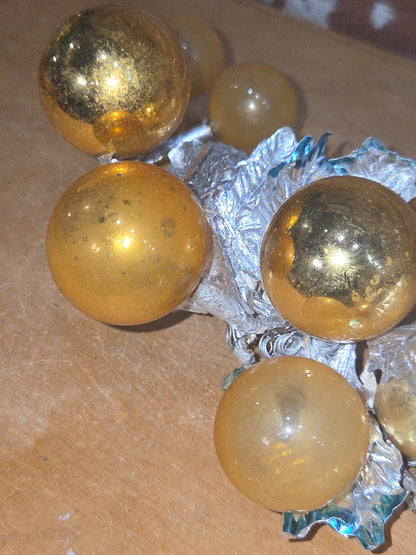 Vintage Mercury Glass Grape Clusters Picks Set of 4 mg122