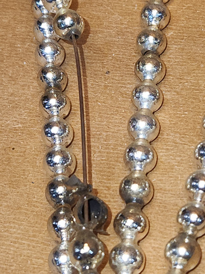 Vintage Mercury Glass Bead Picks Silver Green Beads with Spikes Stems Picks